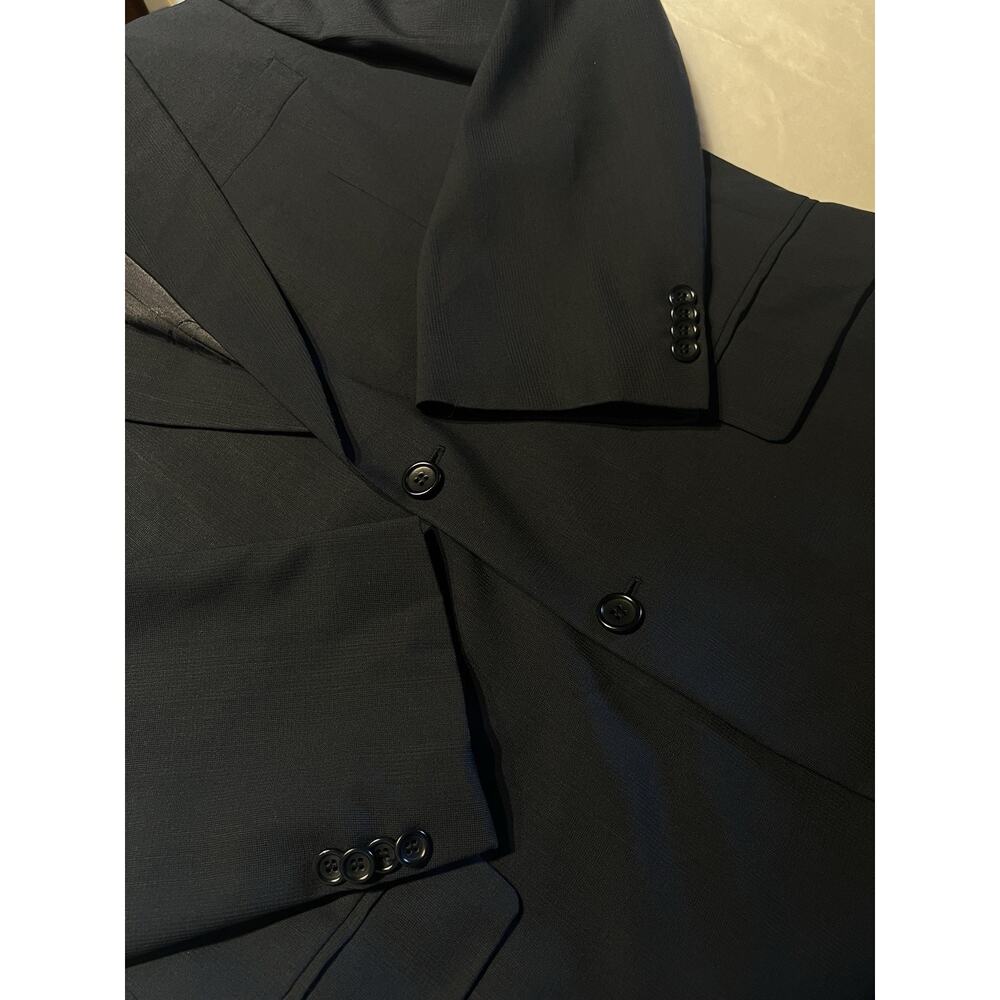 Alfani Signature 44L 36x31 Roma Navy Blue Ghost Plaid Suit Super 100 Italy - Picture 7 of 16